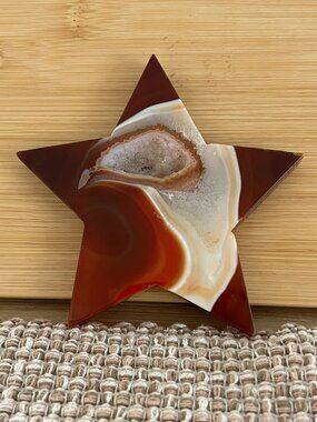 Banded Carnelian Agate Star Carving